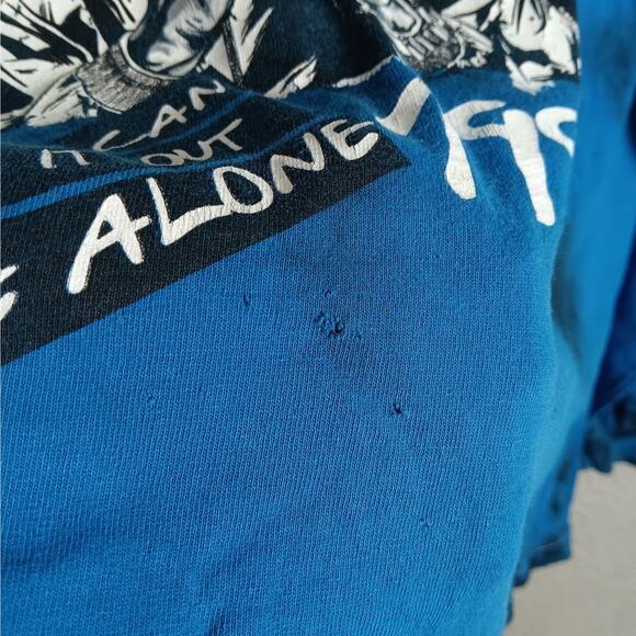 Chemistry Poetic Justice 1993 Tupac Graphic Tee Size 3X Blue Tie Dye Long Sleeve - Picture 10 of 10